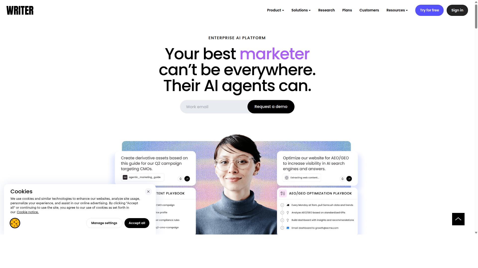 AI writing workflow interface used as part of a publishing system